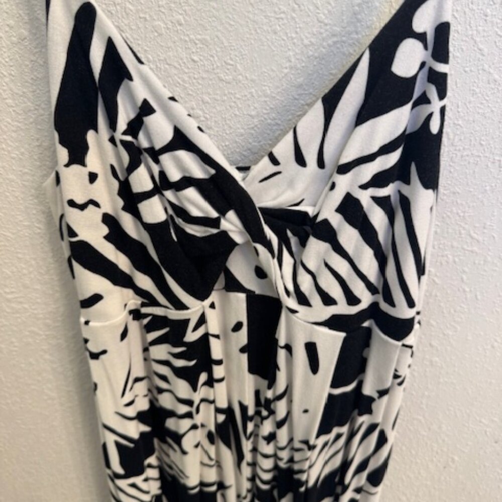 Fighting Eel- Ava Sky Black and White Monstera Jumper